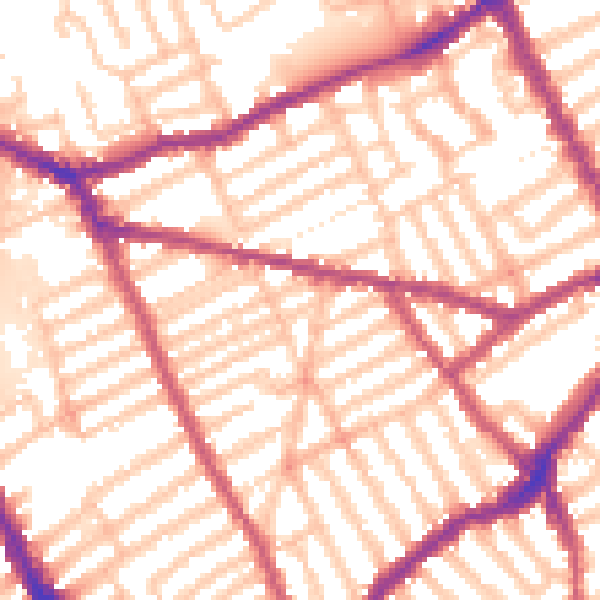 Daytime road noise heatmap for SW6 7BS