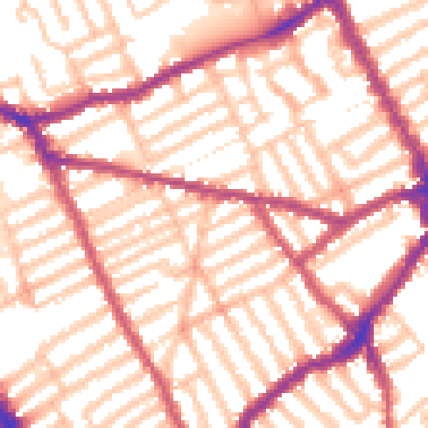 Daytime road noise heatmap for SW6 7BU