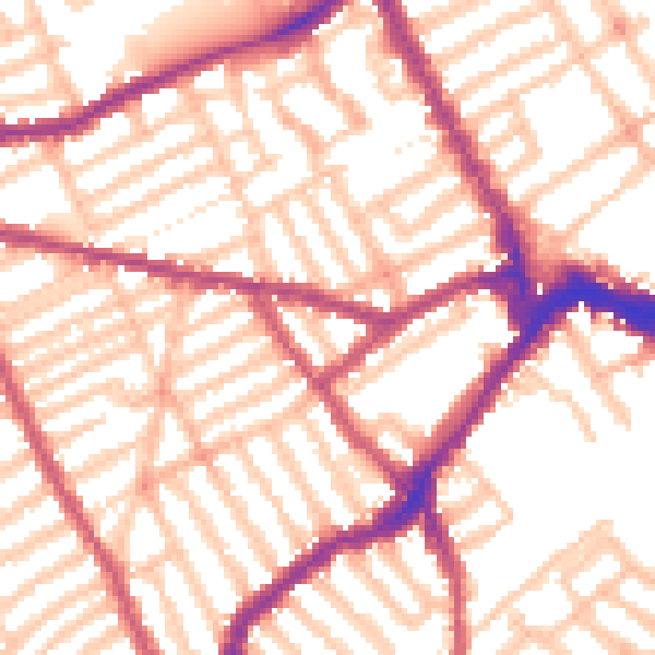 Daytime road noise heatmap for SW6 7DY