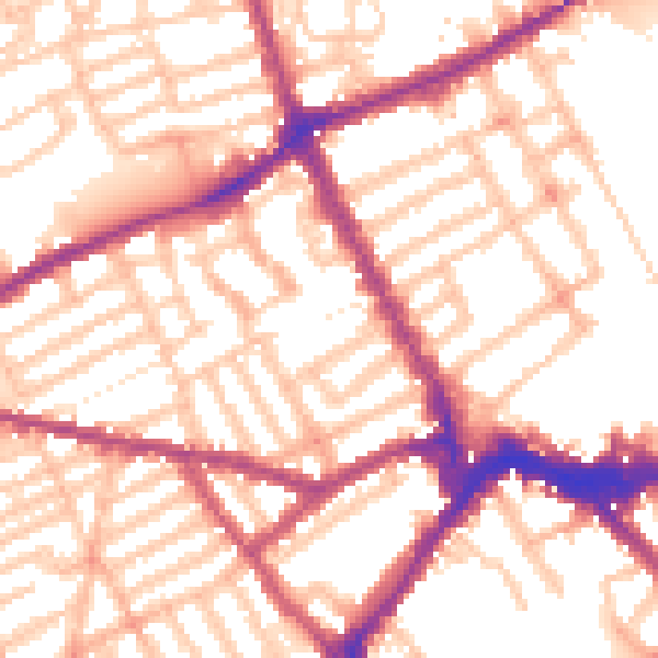 Daytime road noise heatmap for SW6 7ET