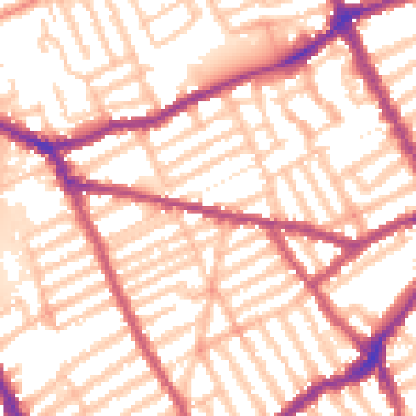 Daytime road noise heatmap for SW6 7HT