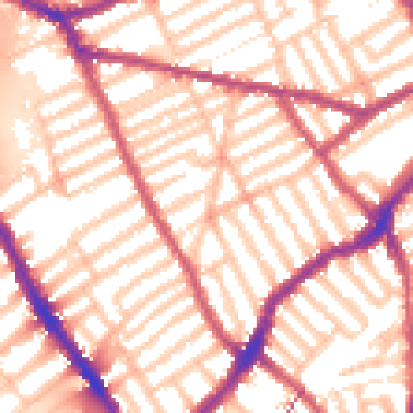 Daytime road noise heatmap for SW6 7JH