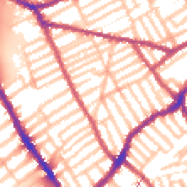 Daytime road noise heatmap for SW6 7JN