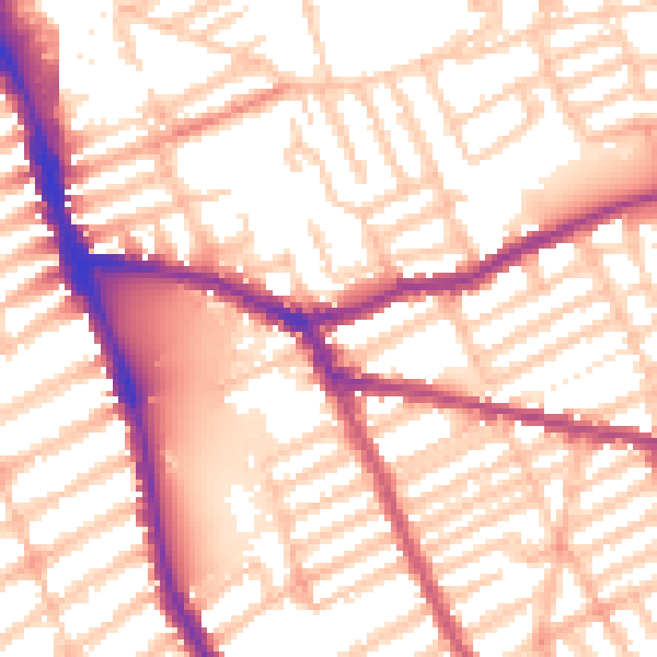 Daytime road noise heatmap for SW6 7LJ