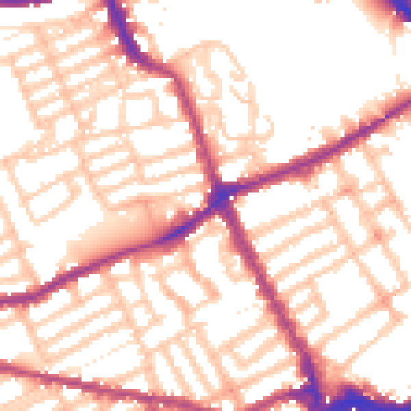 Daytime road noise heatmap for SW6 7SR