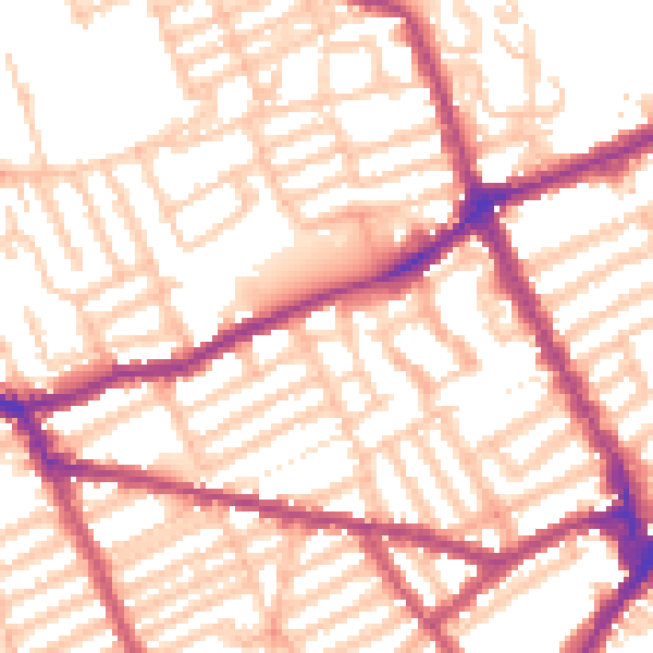 Daytime road noise heatmap for SW6 7TG