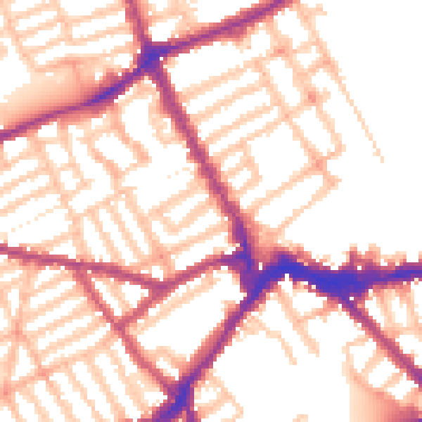 Daytime road noise heatmap for SW6 7UP