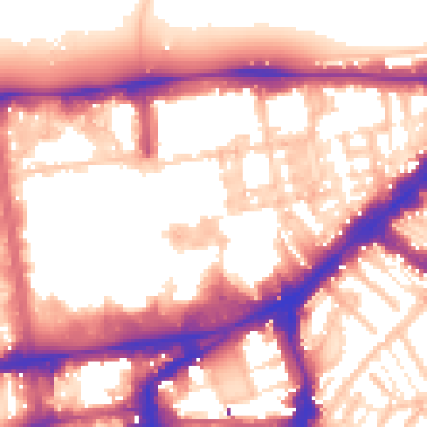 Daytime road noise heatmap for SW7 1BF