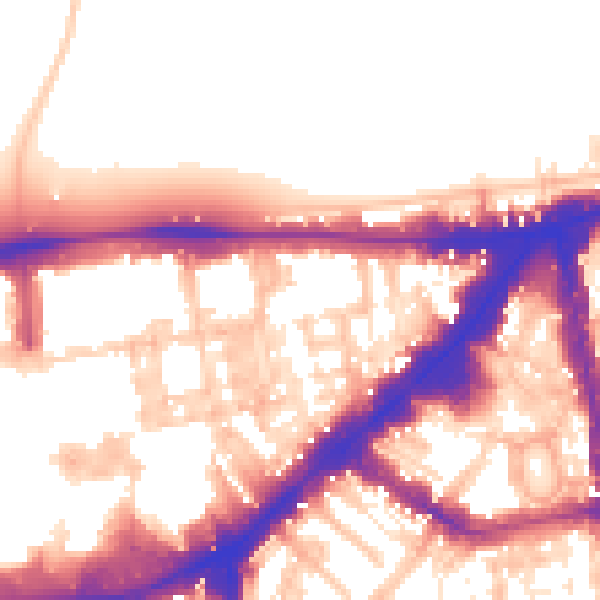 Daytime road noise heatmap for SW7 1BP