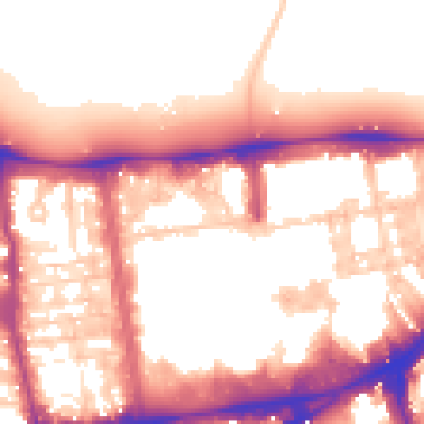 Daytime road noise heatmap for SW7 2BL