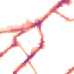 Night-time road noise heatmap for SW7 2TD