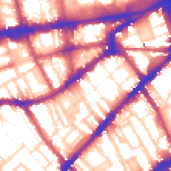 Daytime road noise heatmap for SW7 3AF