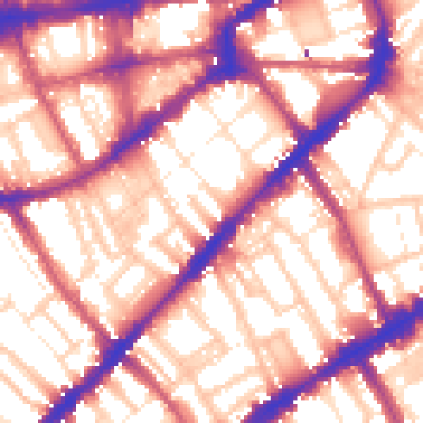 Daytime road noise heatmap for SW7 3AR