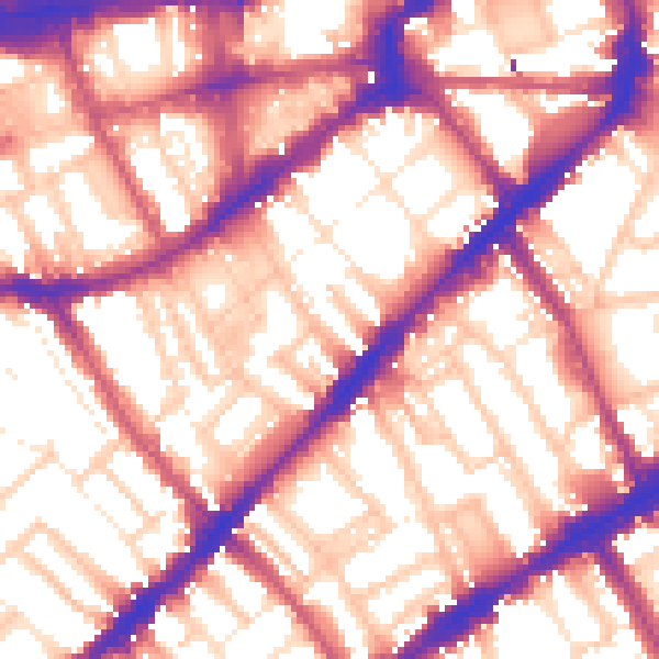 Daytime road noise heatmap for SW7 3AT