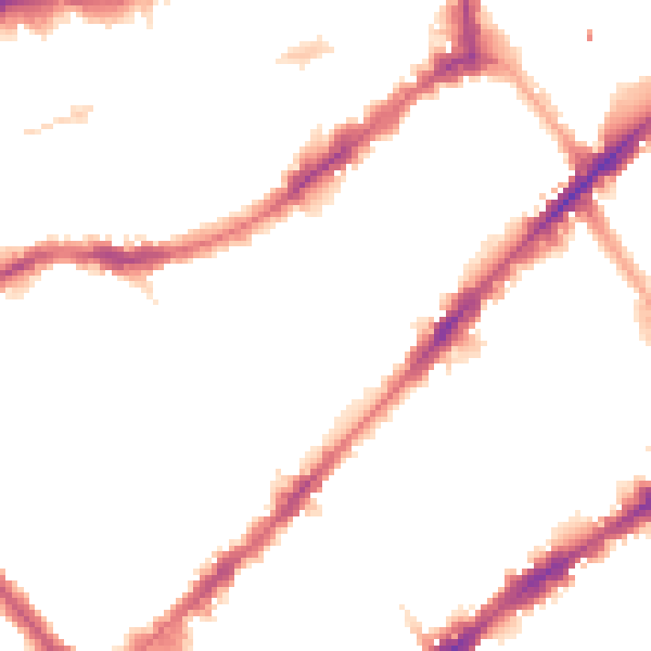 Night-time road noise heatmap for SW7 3BB