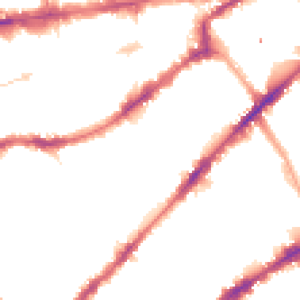 Night-time road noise heatmap for SW7 3BS