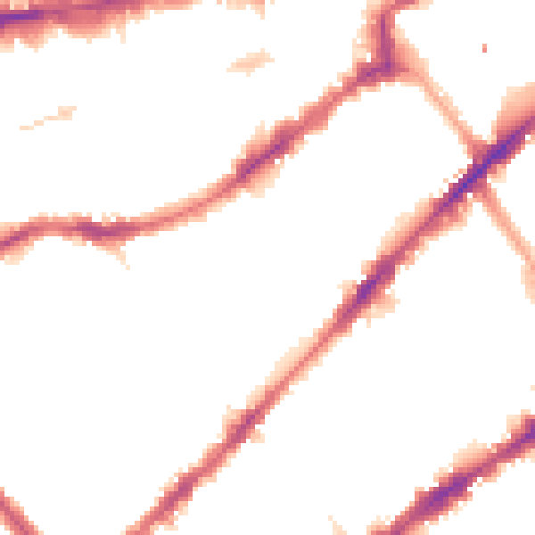 Night-time road noise heatmap for SW7 3BT