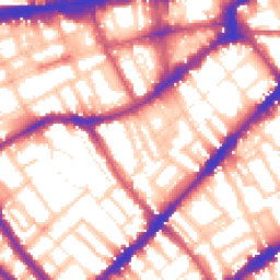 Daytime road noise heatmap for SW7 3BX