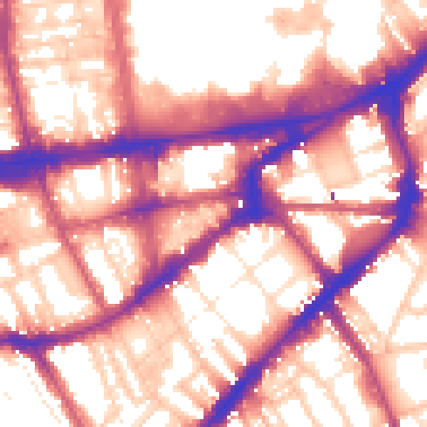 Daytime road noise heatmap for SW7 3EX