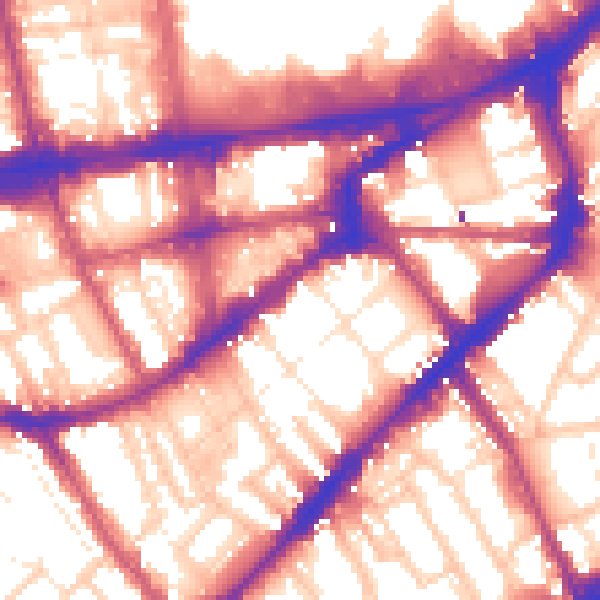 Daytime road noise heatmap for SW7 3JW