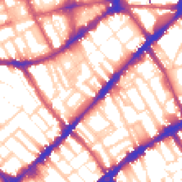 Daytime road noise heatmap for SW7 3QH