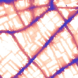 Daytime road noise heatmap for SW7 3QQ
