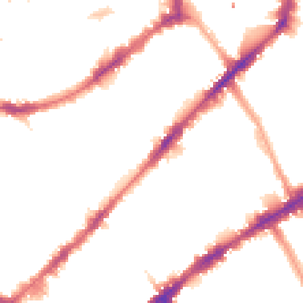 Night-time road noise heatmap for SW7 3QW