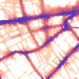 Daytime road noise heatmap for SW7 5AU