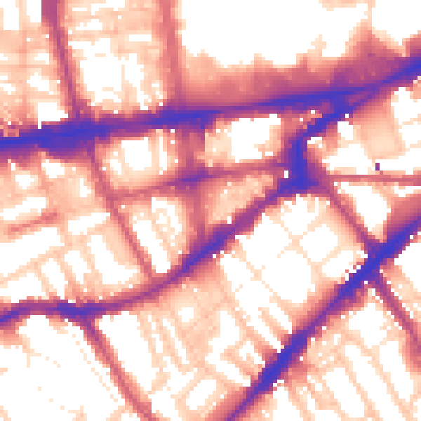 Daytime road noise heatmap for SW7 5LP
