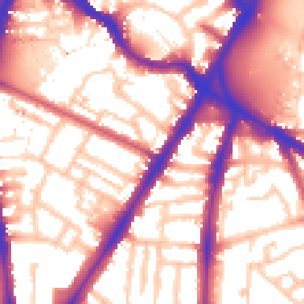 Daytime road noise heatmap for SW8 1BF