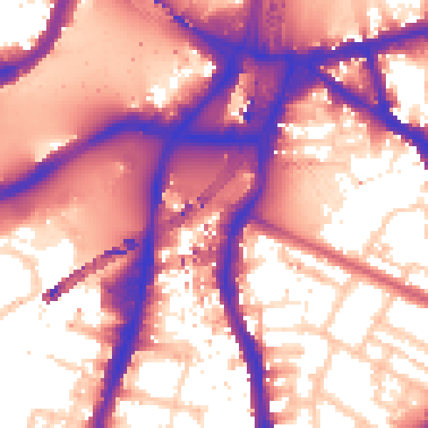 Daytime road noise heatmap for SW8 1BN
