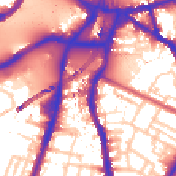 Daytime road noise heatmap for SW8 1BQ