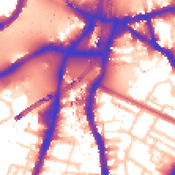 Daytime road noise heatmap for SW8 1DF