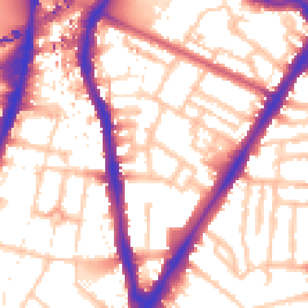 Daytime road noise heatmap for SW8 1DG