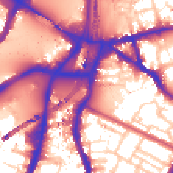 Daytime road noise heatmap for SW8 1DN