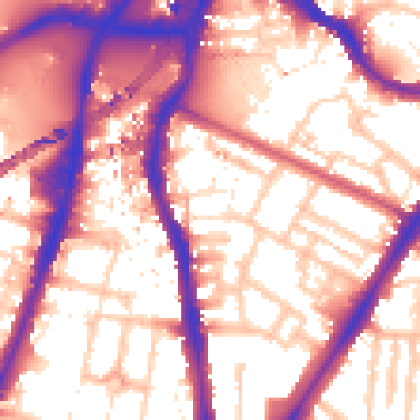 Daytime road noise heatmap for SW8 1EF