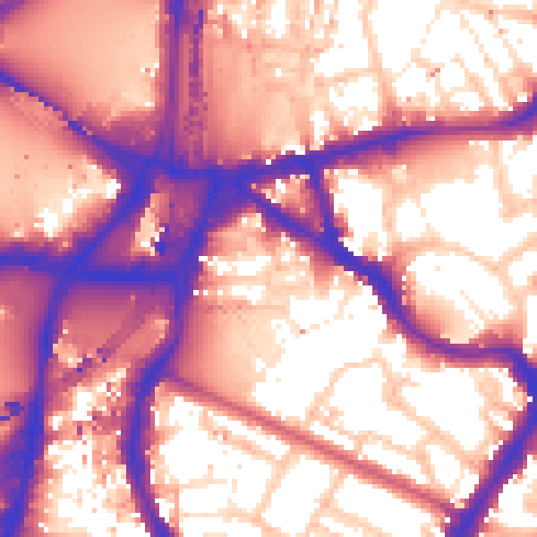Daytime road noise heatmap for SW8 1TE