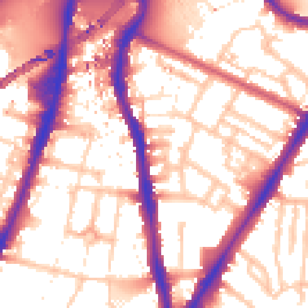 Daytime road noise heatmap for SW8 1XF