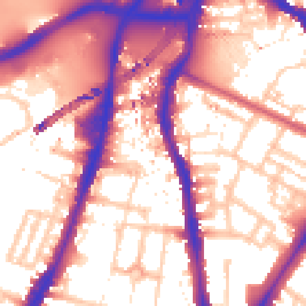 Daytime road noise heatmap for SW8 2UJ