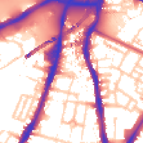 Daytime road noise heatmap for SW8 2XA