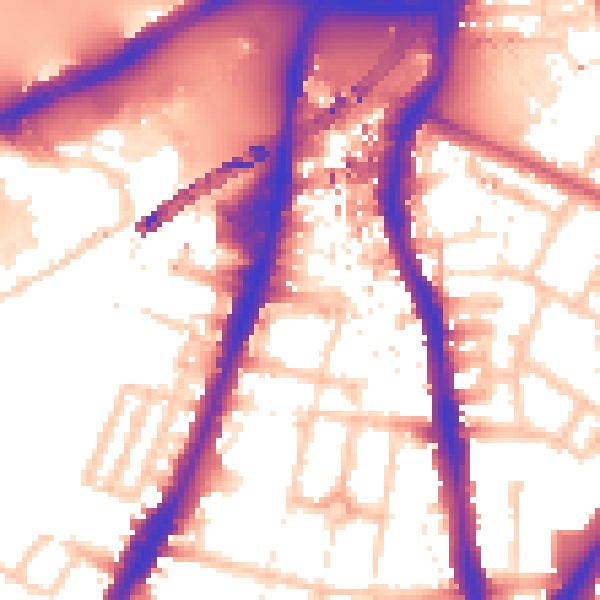Daytime road noise heatmap for SW8 2XB