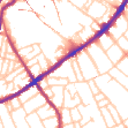 Daytime road noise heatmap for SW8 3BZ
