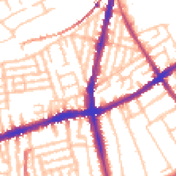 Daytime road noise heatmap for SW8 3RE
