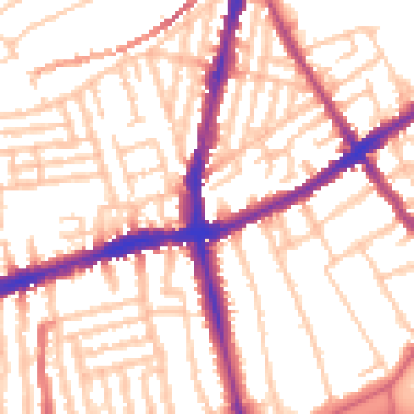 Daytime road noise heatmap for SW8 3RX