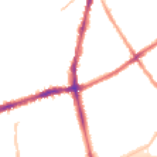 Night-time road noise heatmap for SW8 3RX
