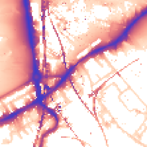 Daytime road noise heatmap for SW8 4AJ