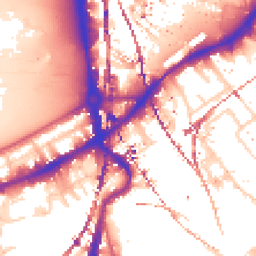 Daytime road noise heatmap for SW8 4EQ