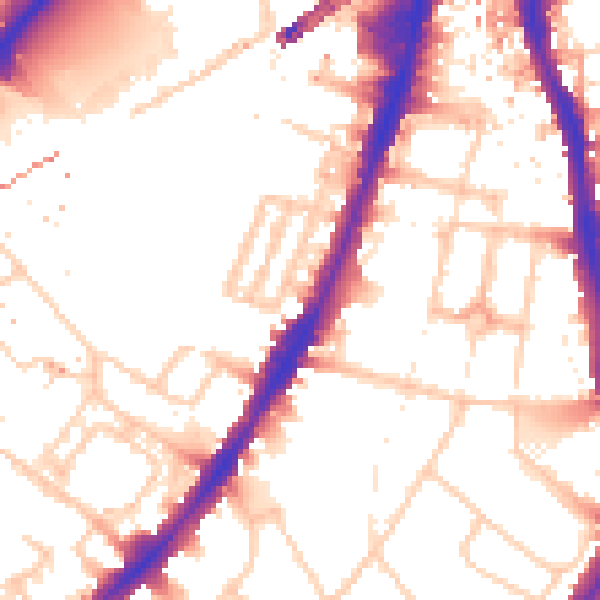 Daytime road noise heatmap for SW8 4RD