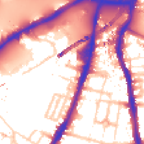 Daytime road noise heatmap for SW8 4SY