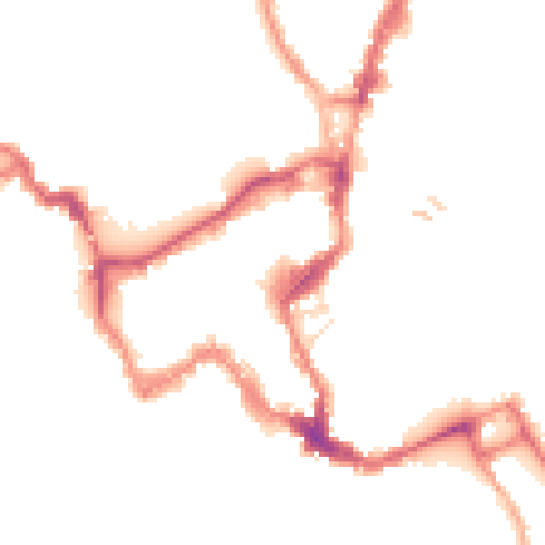 Night-time road noise heatmap for SY1 1BN